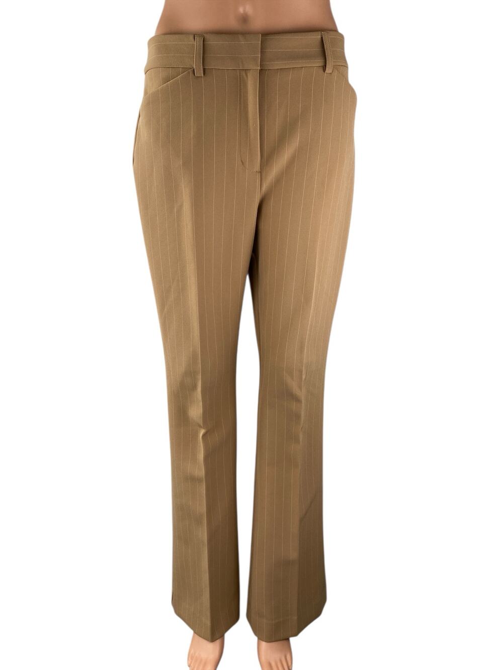 Express Editor Women's Tan Beige Khaki High Rise Flare Trousers Pants Size 6